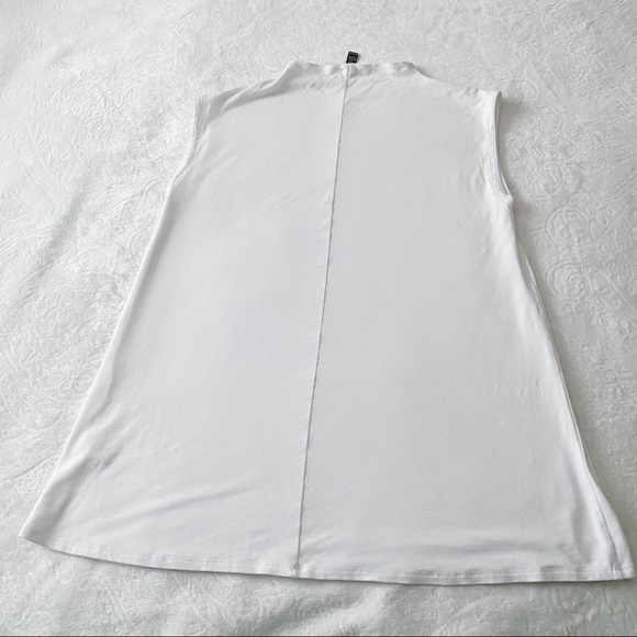 Eileen Fisher White Mock Neck Sleeveless Top - Picture 7 of 10